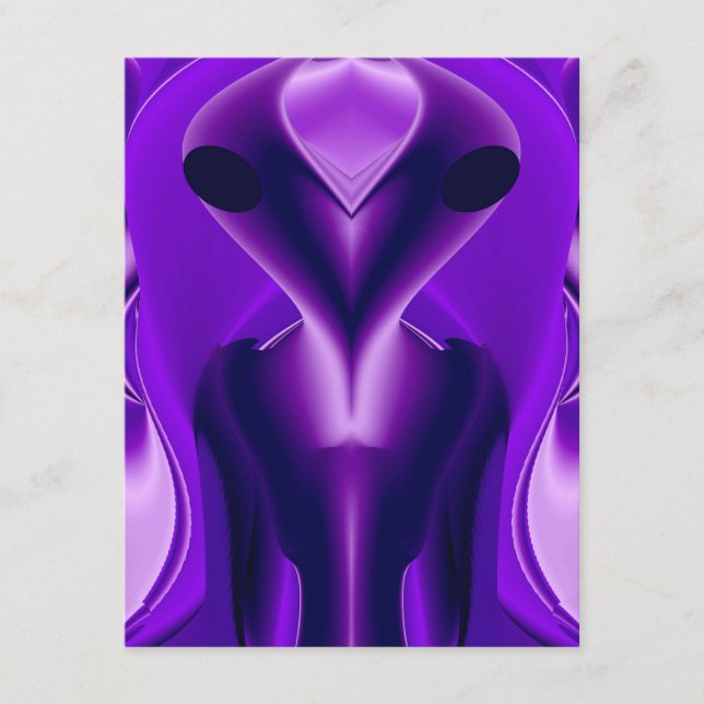 Cartão De Informações 3D Sonhos Roxos Arco-Íris, Alienígena (Frente)