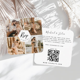 Cartão De Informações 4 Fotografia Colagem Fotografia Casamento RSVP Có