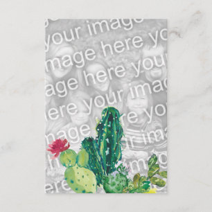 Cartão De Informações A aguarela do cacto do deserto adiciona suas