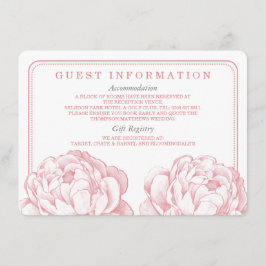 Cartão De Informações A Bonito Coleção de Casamentos Florais Peony