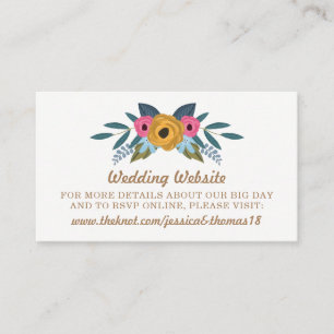 Cartão De Informações A Coleção de Casamentos Brancos Floral Wreath