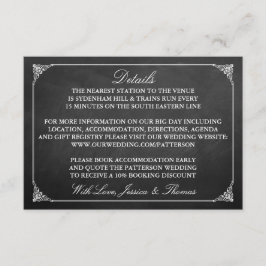 Cartão De Informações A Coleção de Casamentos de Quadro-Negro de Casamen