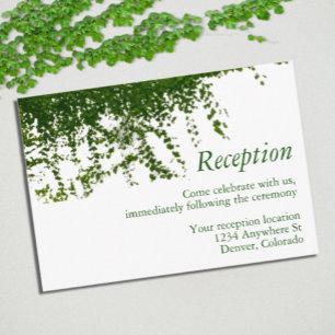 Cartão De Informações A enforcar a Recepção de casamento de Ivy Greenery