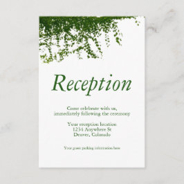 Cartão De Informações A enforcar a Recepção de casamento de Ivy Greenery
