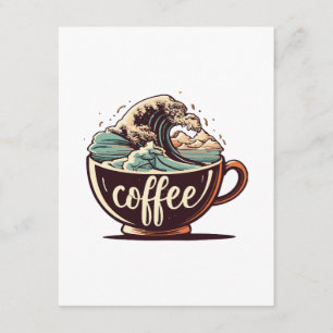Cartão De Informações A Grande Onda De Café