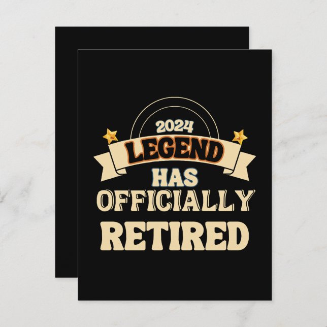 Cartão De Informações A lenda se aposentou oficialmente (Frente/Verso)