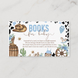 Cartão De Informações A Little Cowboy Wild Western Boy Blue Baby Book