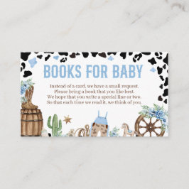 Cartão De Informações A Little Cowboy Wild Western Boy Blue Baby Books
