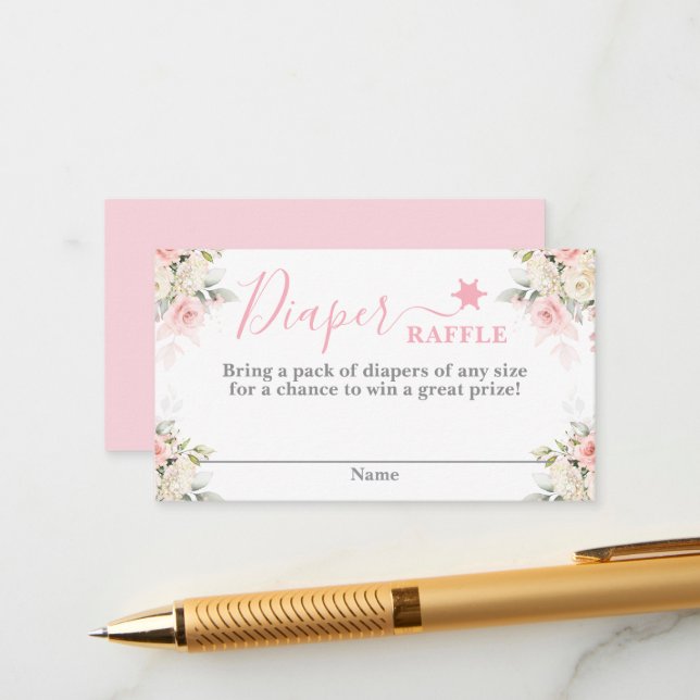 Cartão De Informações A little Cowgirl Baby shower Diaper Raffle Card (Frente/Verso In Situ)