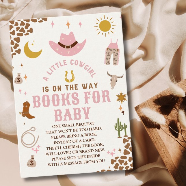 Cartão De Informações A Little Cowgirl Is on The Way Cute Baby Shower (Criador carregado)