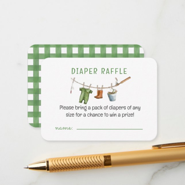 Cartão De Informações A Little Fisherman Baby Diaper Raffle (Frente/Verso In Situ)