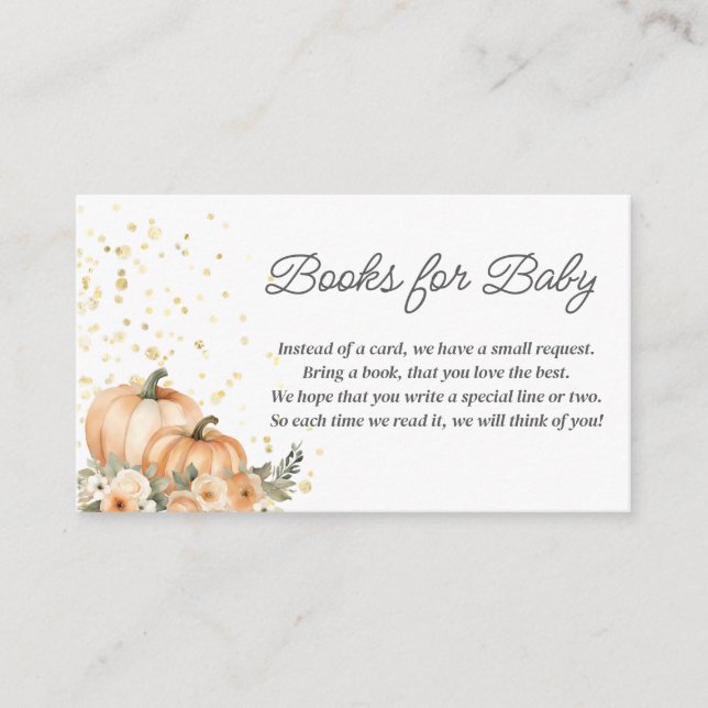 Cartão De Informações A Little Pumpkin Fall Baby Shower | Gender Neutral (Frente)