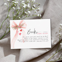 Cartão De Informações A little Sweetheart Pink bow Valentine Baby shower