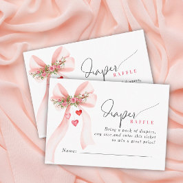 Cartão De Informações A little Sweetheart Pink bow Valentine Baby shower