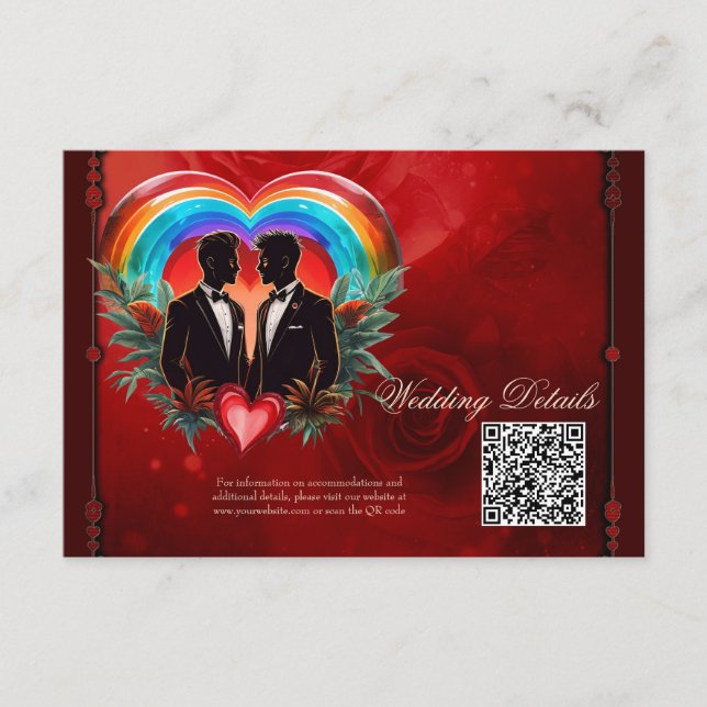 Cartão De Informações A magia do momento: elegantes gay silhuetas. (Frente)