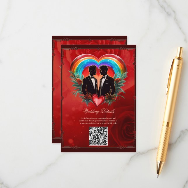 Cartão De Informações A magia do momento: elegantes gay silhuetas. (Frente/Verso In Situ)