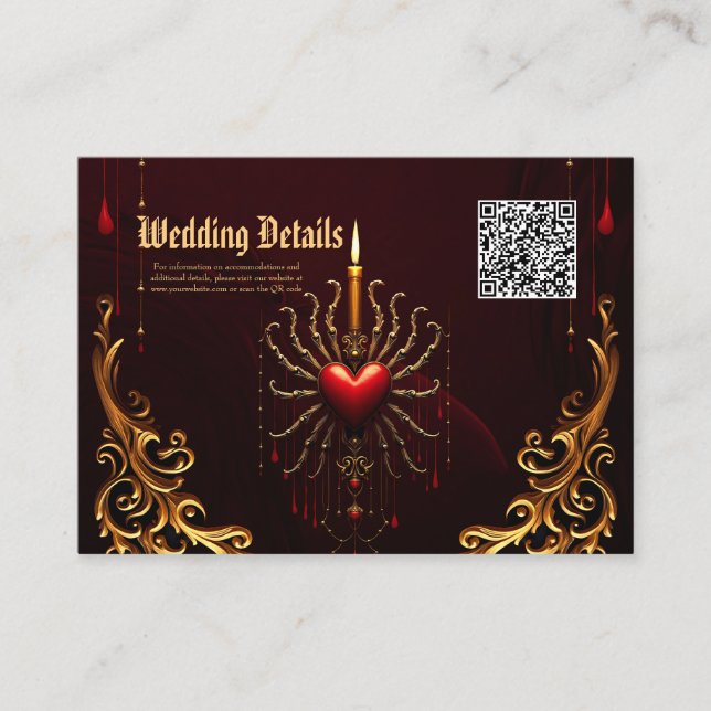 Cartão De Informações A maravilhosa bela arte da elegância gótica. (Frente)