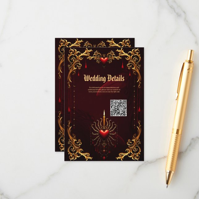 Cartão De Informações A maravilhosa bela arte da elegância gótica. (Frente/Verso In Situ)