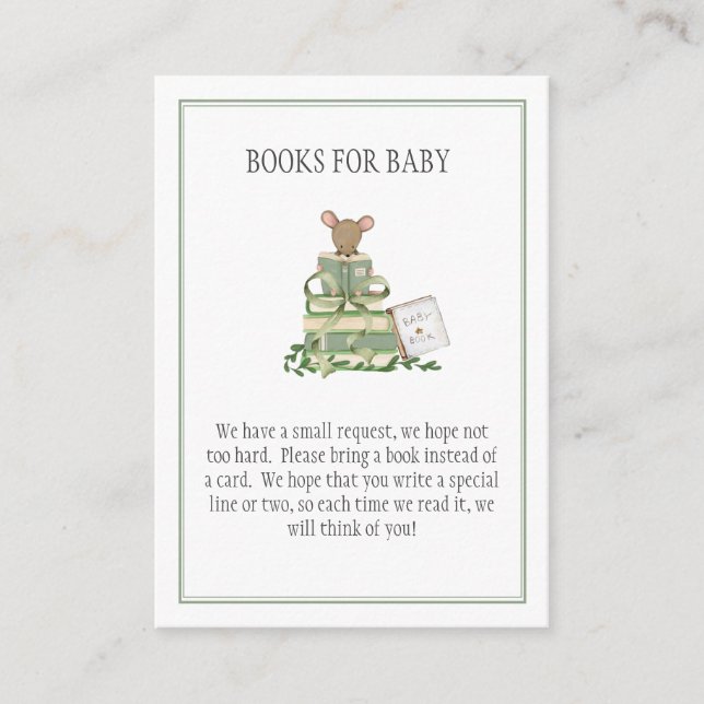 Cartão De Informações A New Chapter Baby Shower Book for Baby  (Frente)