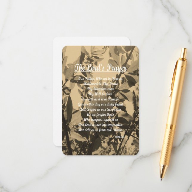 Cartão De Informações A Oração dos Lordes (Frente/Verso In Situ)