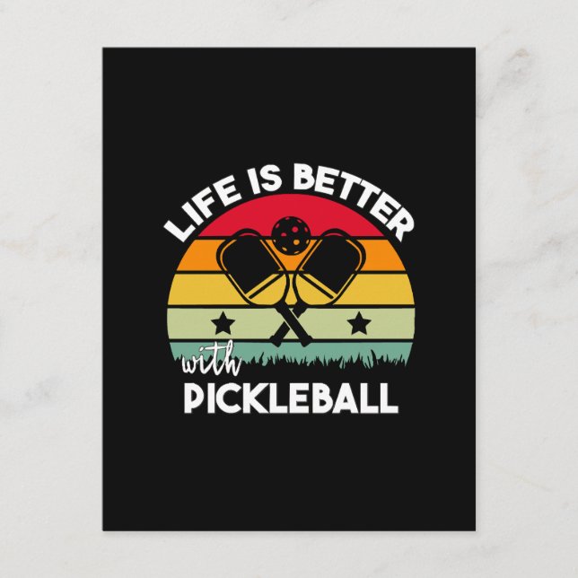 Cartão De Informações A vida é melhor com o Pickleball (Frente)