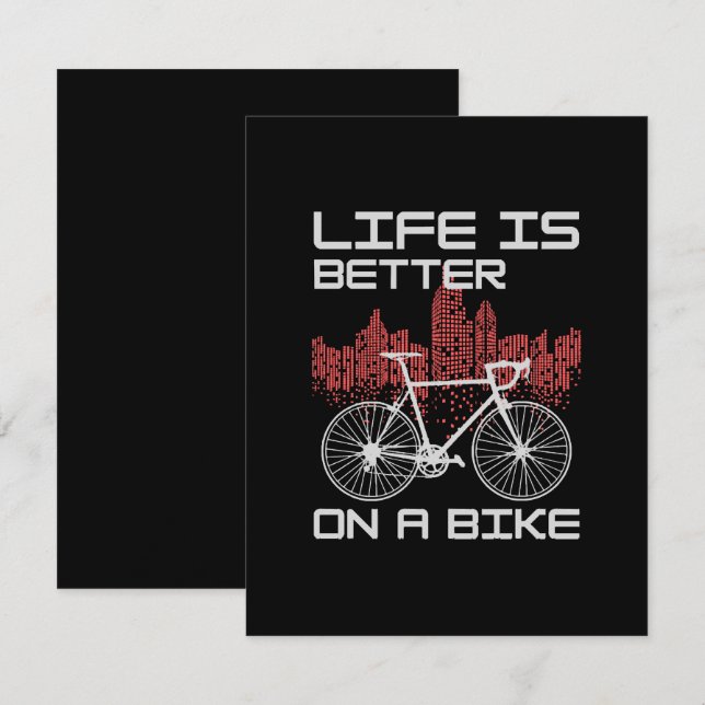 Cartão De Informações A vida é melhor de bicicleta (Frente/Verso)
