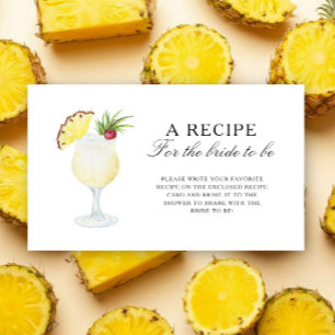 Cartão De Informações Abacaxi de Cocktail - Receita para a noiva