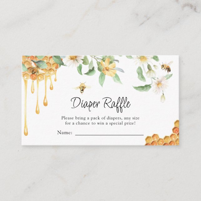 Cartão De Informações Abelha de Fralda de Abelhas de Aquarela (Frente)