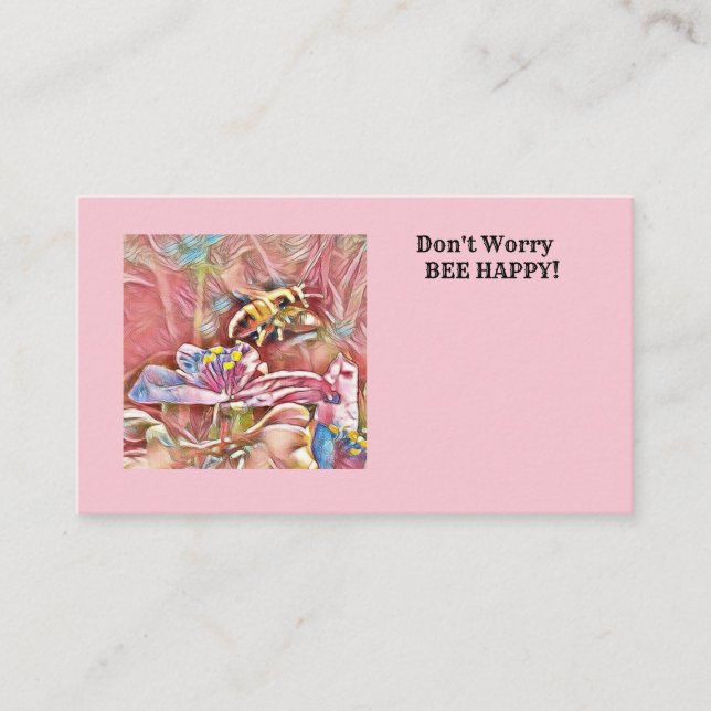 CARTÃO DE INFORMAÇÕES ABELHA DE HONEYBEE EM PINCO DE SPIDERWART - PLACA  (Frente)