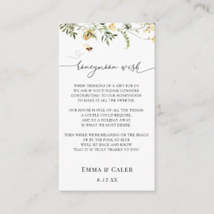 Cartão De Informações Abelhas e Desejo Amarelo de Lua de Mel