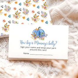 Cartão De Informações Abóbora Azul de Outono Quão grande é a barriga da 