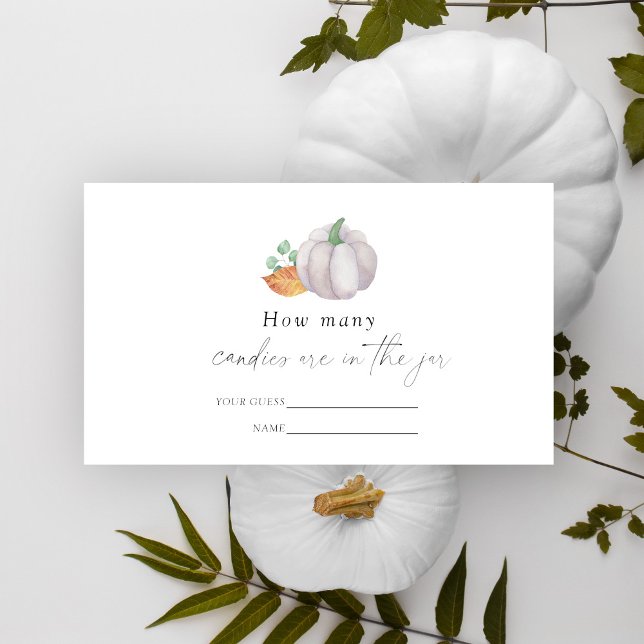 Cartão De Informações Abóbora branca - Adivinha quantos jogos de doces (Criador carregado)