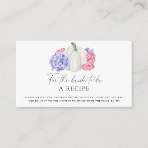 Cartão De Informações Abóbora branca - Receita para a noiva ser