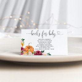 Cartão De Informações Abóbora de aquarela, livros de venda de bilhetes p