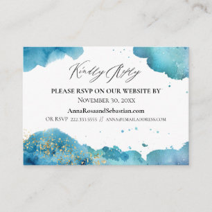 Cartão De Informações *~* Abstrato Beach Wave Wedding RSVP