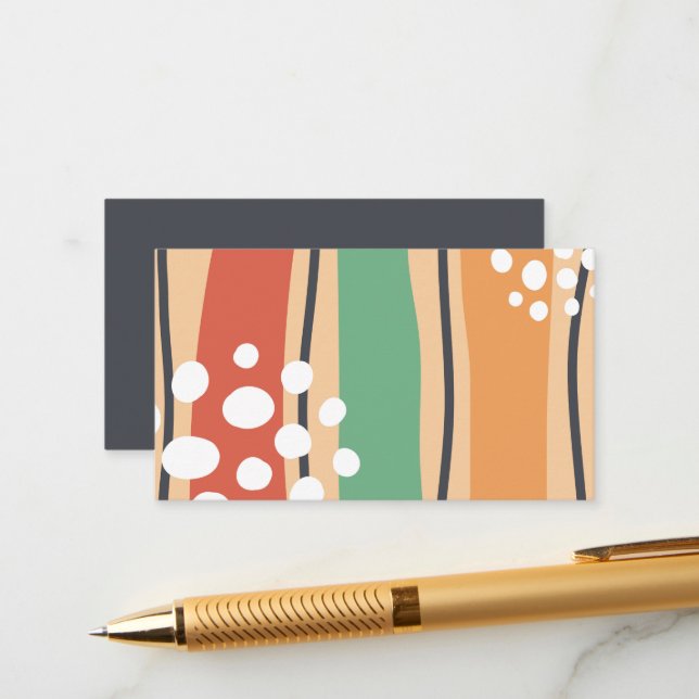 Cartão De Informações Abstrato de onda, boho design (Frente/Verso In Situ)