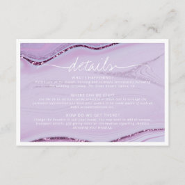 Cartão De Informações Abstrato Glitter Strata Wedding Details Lilc ID903