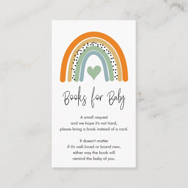 Cartão De Informações Abstrato Rainbow Baby Boy Books Books para Bebê (Frente)