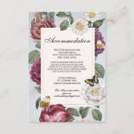 Cartão De Informações Acomodação Casamento RSVP Borboleta Floral Bloom