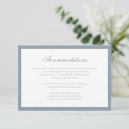 Cartão De Informações Acomodação Clássica de Casamento em Azul Poeirento