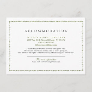 Cartão De Informações Acomodação clássica elegante do casamento vinta