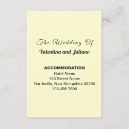 Cartão De Informações Acomodação de Casamento Creme Retrato