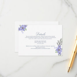 Cartão De Informações Acomodação de Casamento Flor de Rojão Elegante Rús