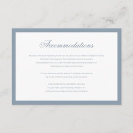 Cartão De Informações Acomodação de Casamento Formal Clássico em Azul Po
