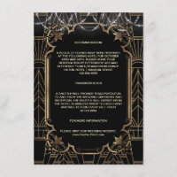 Acomodação de Casamento Gold Art Deco Gatsby Anos
