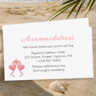 Cartão De Informações Acomodação de Casamento na Praia do Flamingo Rosa