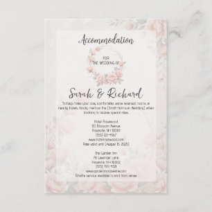 Cartão De Informações Acomodação de Casamento Paper Garden Blush