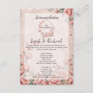 Cartão De Informações Acomodação de Casamento Romântico Jardim Secreto B
