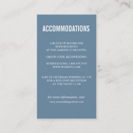 Cartão De Informações ACOMODAÇÃO DE Casamentos de Flores Selvagens Azul