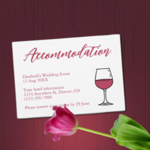 Cartão De Informações Acomodação Vino Before The Vows